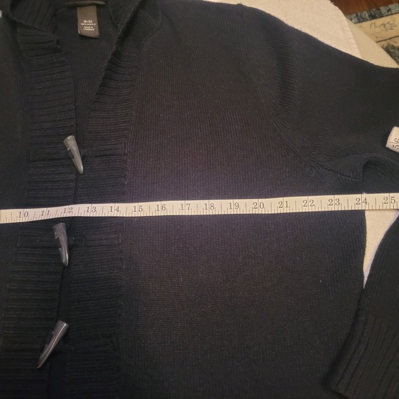 Lane Bryant Black Hooded Kit Button Sweater size 18/20 - Picture 7 of 10